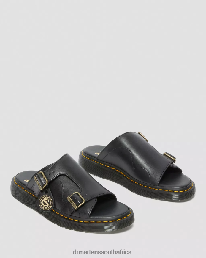 Dayne Made in England Leather Slide Sandals Dr. Martens Unisex Footwear 2J208N358 Black