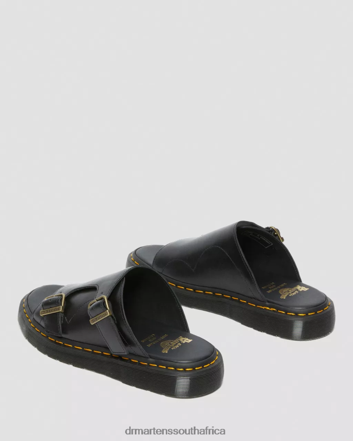 Dayne Made in England Leather Slide Sandals Dr. Martens Unisex Footwear 2J208N358 Black