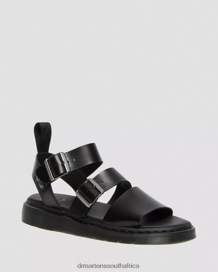 Gryphon Brando Leather Gladiator Sandals Dr. Martens Unisex Footwear 2J208N348 Black Brando