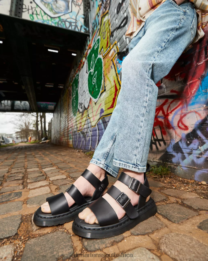 Gryphon Brando Leather Gladiator Sandals Dr. Martens Unisex Footwear 2J208N348 Black Brando