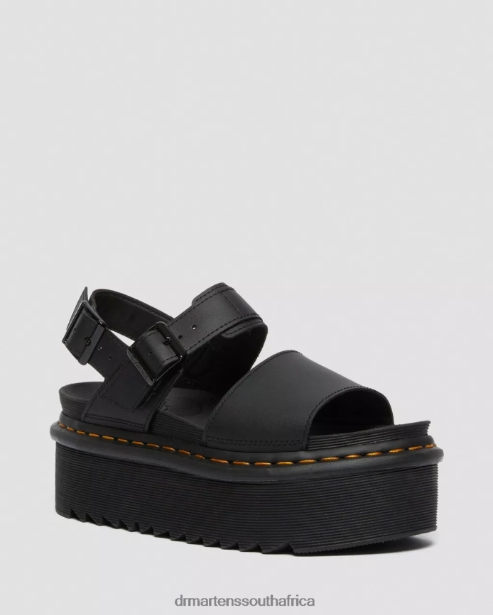 Voss Leather Strap Platform Sandals Dr. Martens Unisex Footwear 2J208N250 Black Hydro