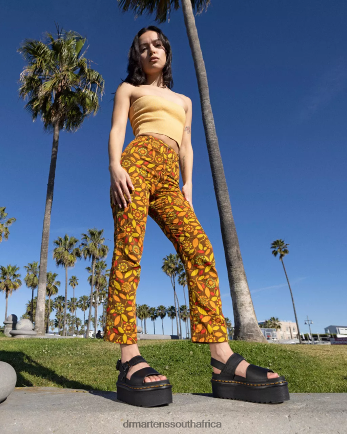 Voss Leather Strap Platform Sandals Dr. Martens Unisex Footwear 2J208N250 Black Hydro