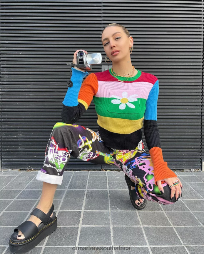 Voss Leather Strap Platform Sandals Dr. Martens Unisex Footwear 2J208N250 Black Hydro