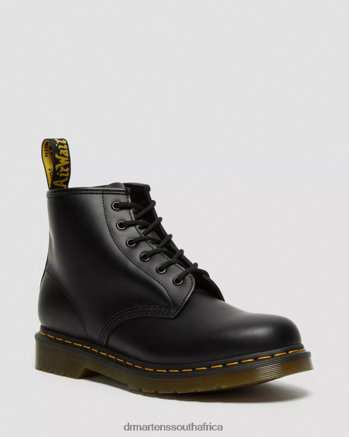 101 Yellow Stitch Smooth Leather Ankle Boots Dr. Martens Women Footwear 2J208N33 Black Smooth