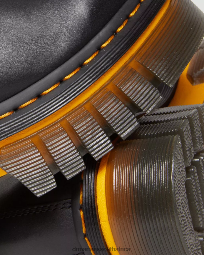 Audrick Contrast Sole Leather Platform Ankle Boots Dr. Martens Women Footwear 2J208N149 Black Polished Lucido