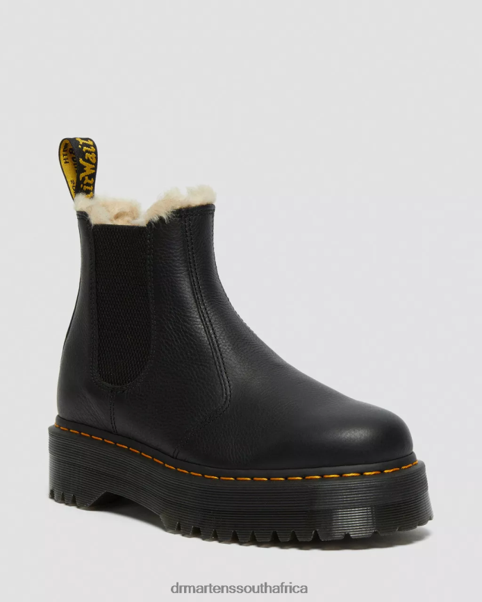 2976 Faux Fur Lined Platform Chelsea Boots Dr. Martens Women Footwear 2J208N62 Black Pisa