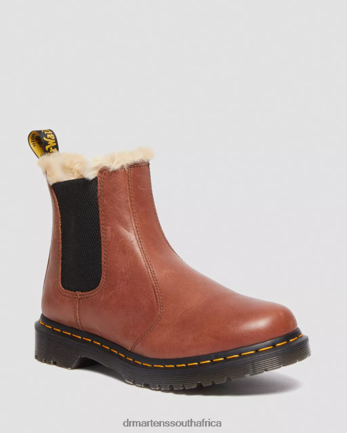 2976 Leonore Faux Fur-Lined Chelsea Boots Dr. Martens Women Footwear 2J208N26 Tan Farrier