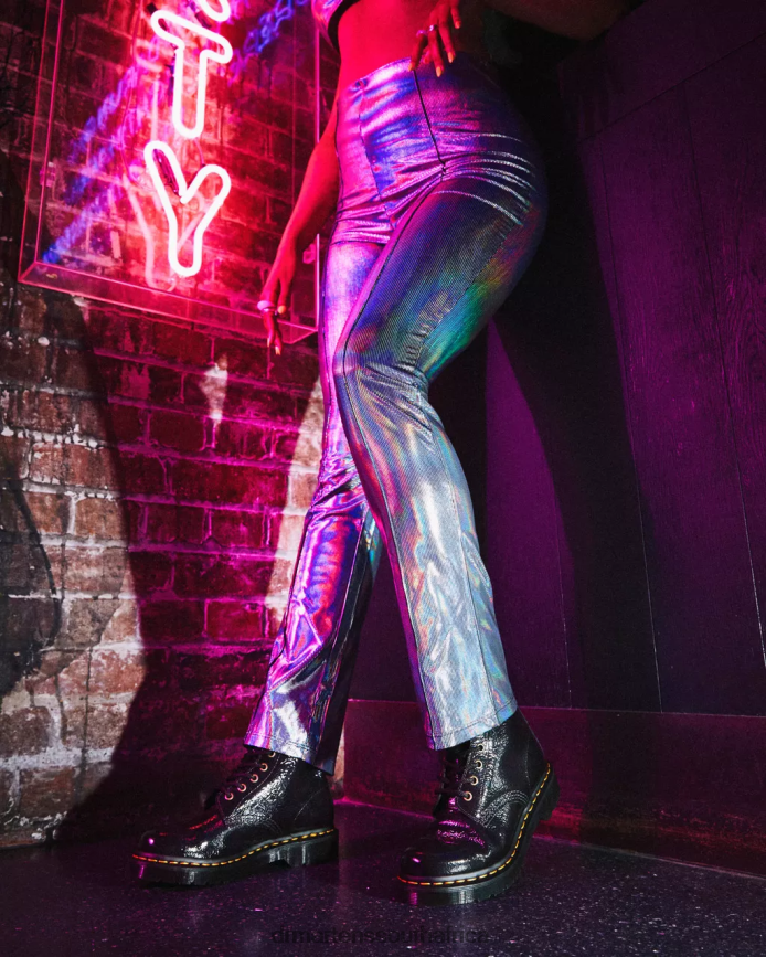 1460 Distressed Patent Leather Boots Dr. Martens Women Footwear 2J208N139 Black Distressed Patent