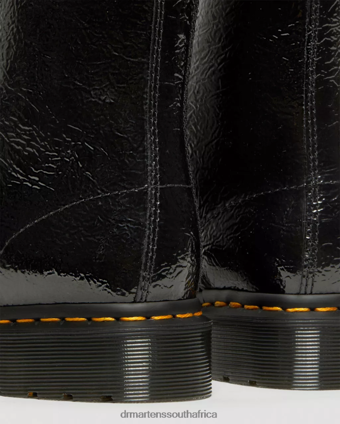 1460 Distressed Patent Leather Boots Dr. Martens Women Footwear 2J208N139 Black Distressed Patent