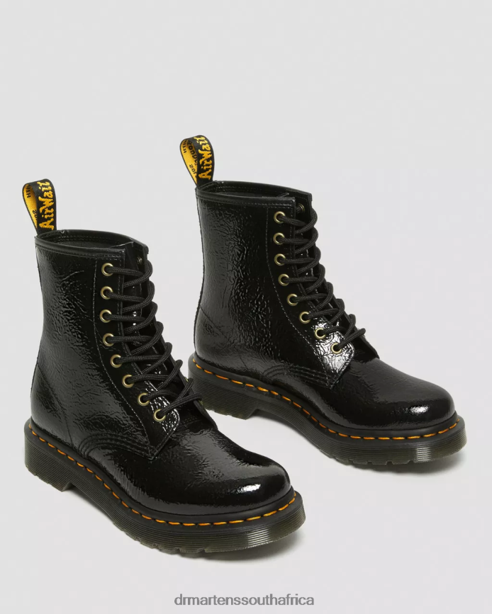 1460 Distressed Patent Leather Boots Dr. Martens Women Footwear 2J208N139 Black Distressed Patent