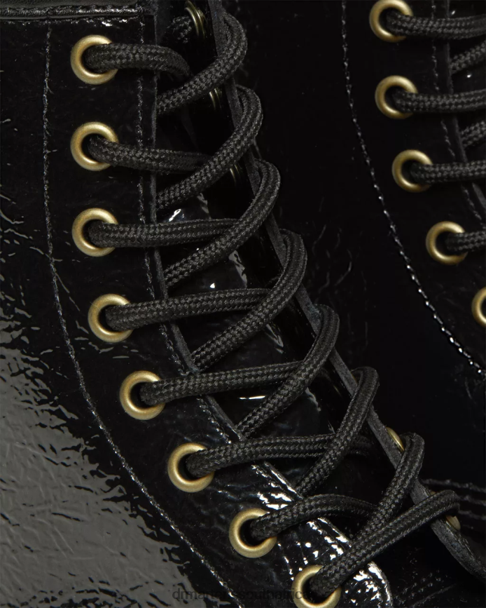 1460 Distressed Patent Leather Boots Dr. Martens Women Footwear 2J208N139 Black Distressed Patent