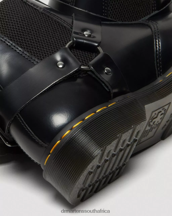 Wincox Smooth Leather Buckle Boots Dr. Martens Women Footwear 2J208N134 Black Polished Smooth