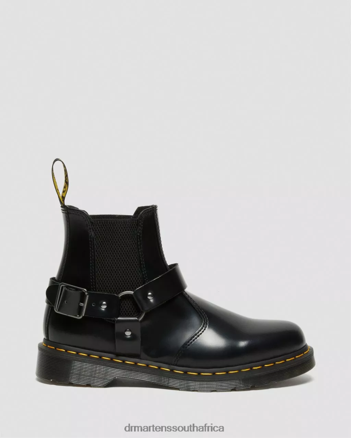 Wincox Smooth Leather Buckle Boots Dr. Martens Women Footwear 2J208N134 Black Polished Smooth