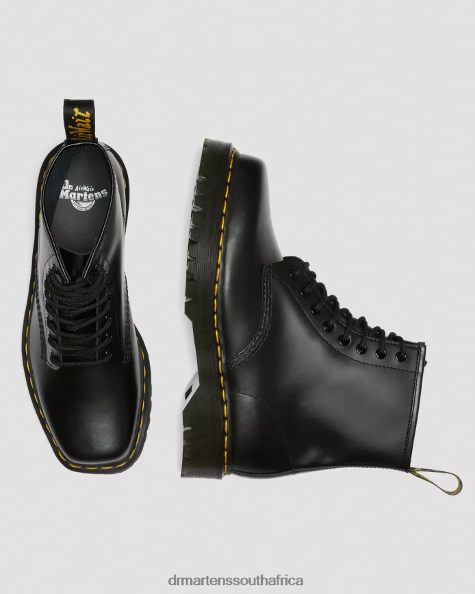 1460 Bex Squared Toe Leather Lace Up Boots Dr. Martens Women Footwear 2J208N150 Black Polished Smooth