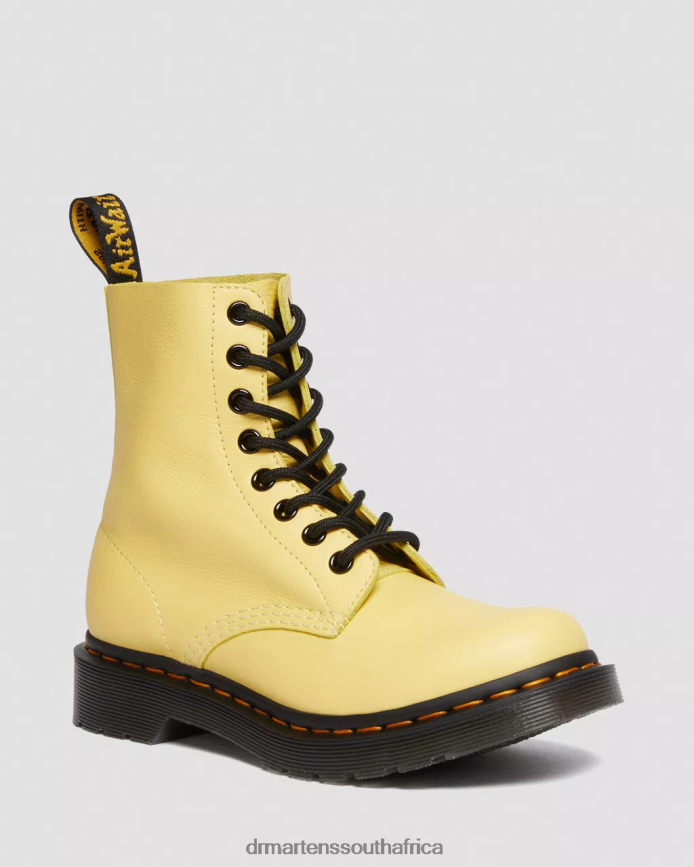1460 Pascal Black Eyelet Lace Up Boots Dr. Martens Women Footwear 2J208N145 Lemon Yellow Virginia