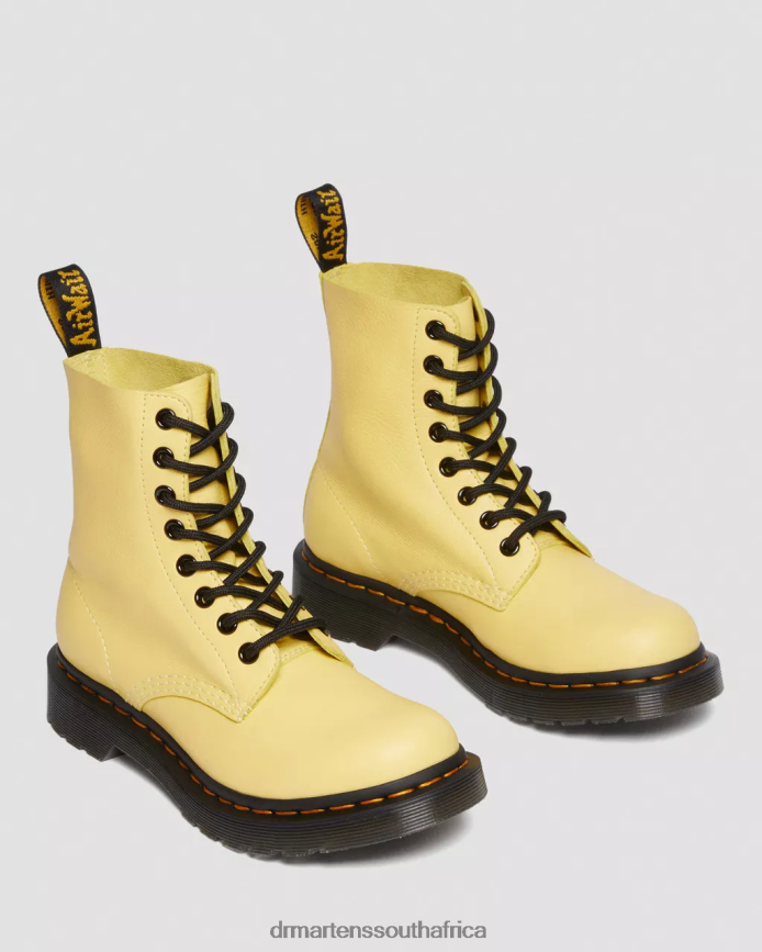 1460 Pascal Black Eyelet Lace Up Boots Dr. Martens Women Footwear 2J208N145 Lemon Yellow Virginia