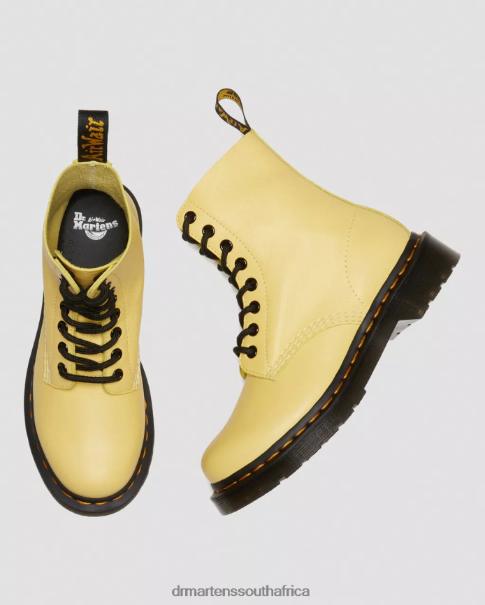 1460 Pascal Black Eyelet Lace Up Boots Dr. Martens Women Footwear 2J208N145 Lemon Yellow Virginia