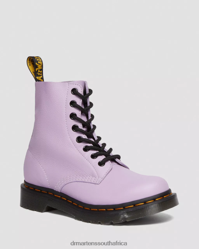1460 Pascal Black Eyelet Lace Up Boots Dr. Martens Women Footwear 2J208N192 Lilac Virginia