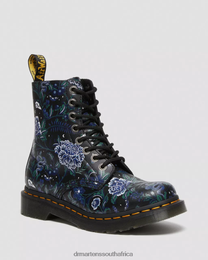 1460 Pascal Mystic Floral Lace Up Boots Dr. Martens Women Footwear 2J208N88 Black Phantom Floral Shadow Backhand