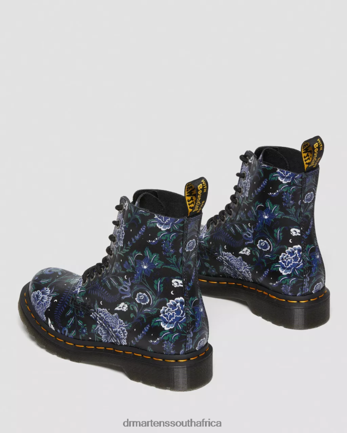 1460 Pascal Mystic Floral Lace Up Boots Dr. Martens Women Footwear 2J208N88 Black Phantom Floral Shadow Backhand