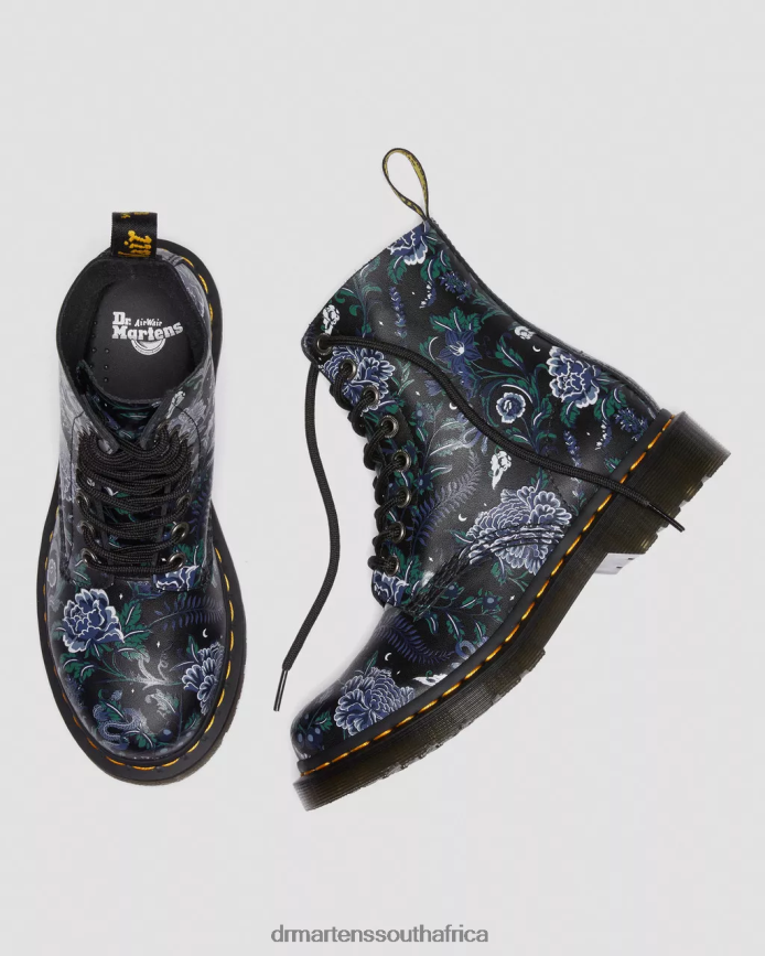 1460 Pascal Mystic Floral Lace Up Boots Dr. Martens Women Footwear 2J208N88 Black Phantom Floral Shadow Backhand