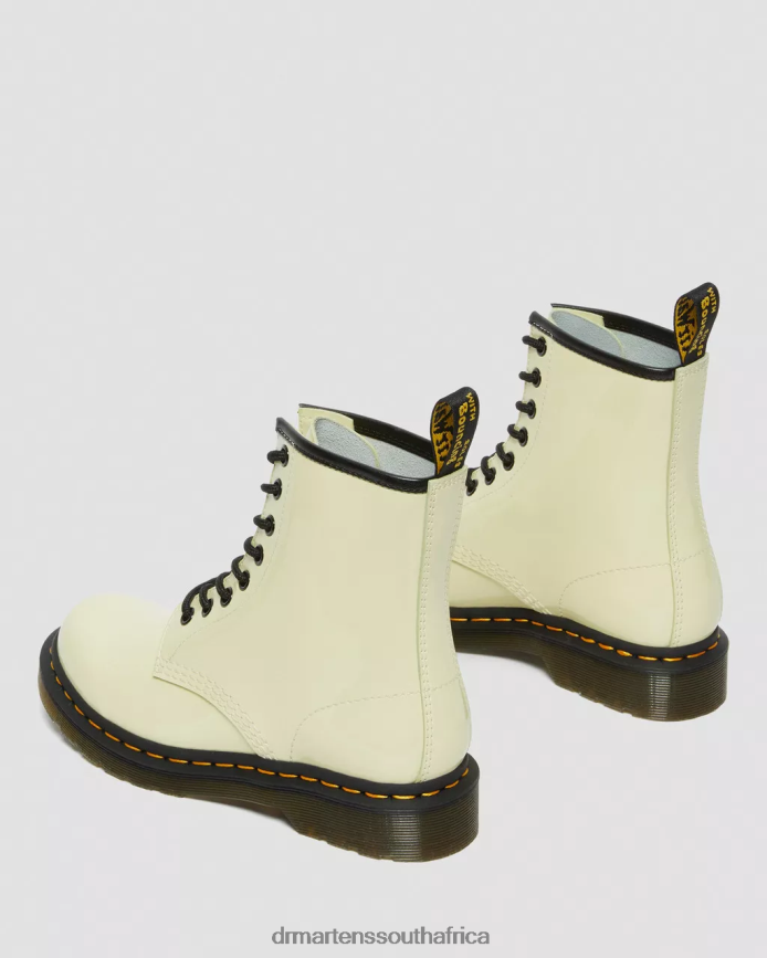 1460 Patent Leather Lace Up Boots Dr. Martens Women Footwear 2J208N154 Cream Lucido & Patent Lamper