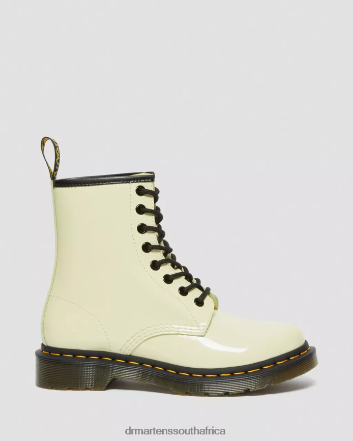 1460 Patent Leather Lace Up Boots Dr. Martens Women Footwear 2J208N154 Cream Lucido & Patent Lamper