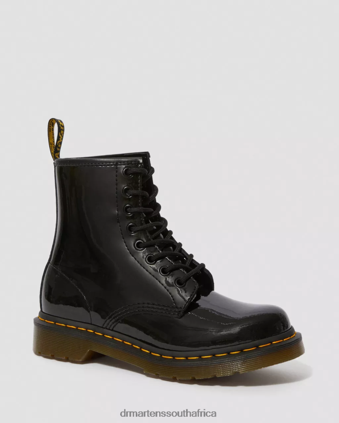 1460 Patent Leather Lace Up Boots Dr. Martens Women Footwear 2J208N6 Black Lucido & Patent Lamper