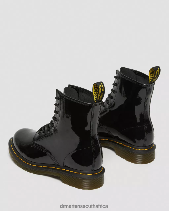 1460 Patent Leather Lace Up Boots Dr. Martens Women Footwear 2J208N6 Black Lucido & Patent Lamper