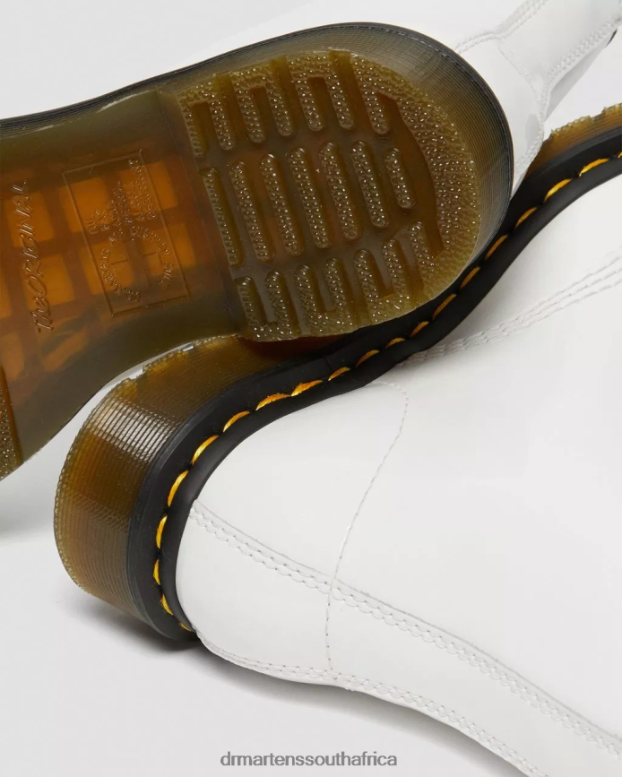 1460 Patent Leather Lace Up Boots Dr. Martens Women Footwear 2J208N93 White Lucido & Patent Lamper