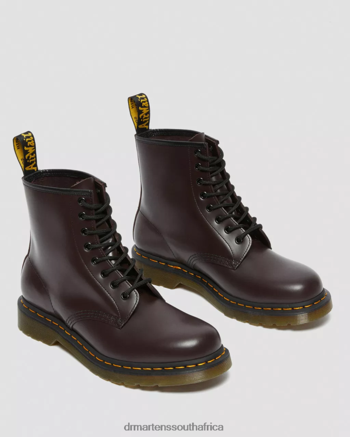 1460 Smooth Leather Lace Up Boots Dr. Martens Women Footwear 2J208N153 Burgundy Smooth
