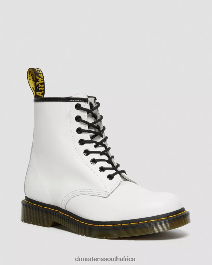 1460 Smooth Leather Lace Up Boots Dr. Martens Women Footwear 2J208N16 White Smooth