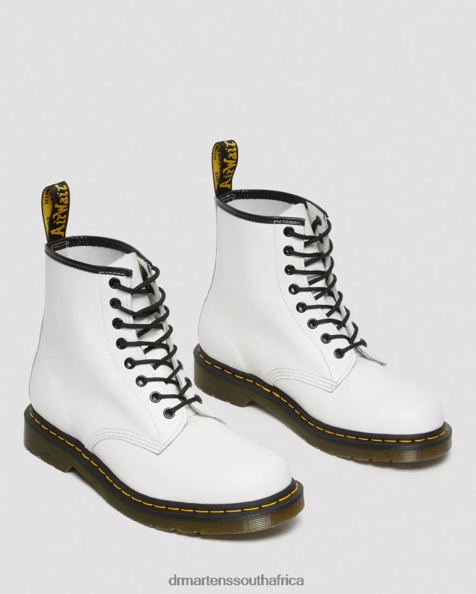 1460 Smooth Leather Lace Up Boots Dr. Martens Women Footwear 2J208N16 White Smooth