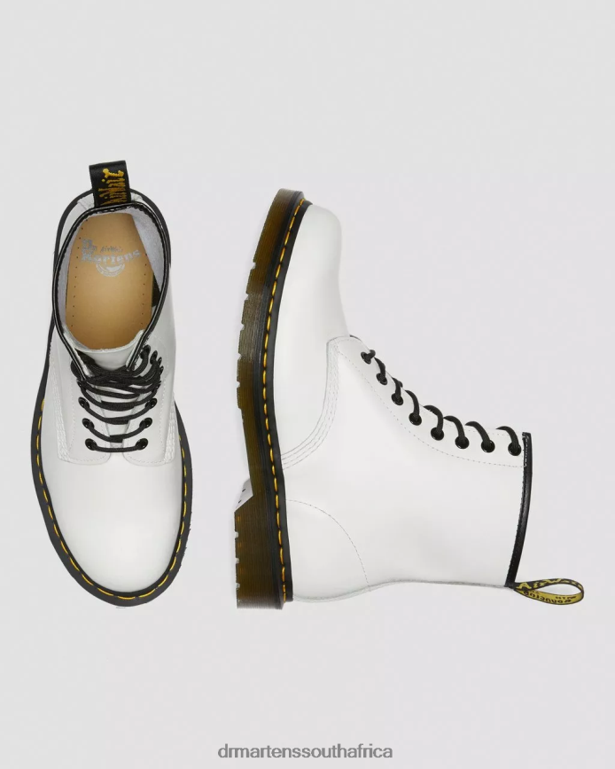 1460 Smooth Leather Lace Up Boots Dr. Martens Women Footwear 2J208N16 White Smooth