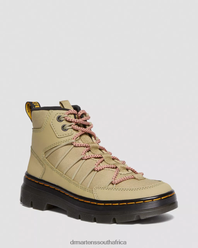Buwick Extra Tough Lace Up Utility Boots Dr. Martens Women Footwear 2J208N160 Pale Olive Ajax & Extra Tough & Hydro