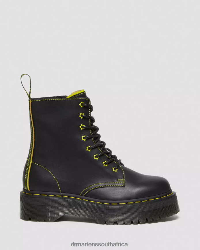 Jadon II Boot Neon Star Leather Platforms Dr. Martens Women Footwear 2J208N162 Black & Yellow Sendal & Romario
