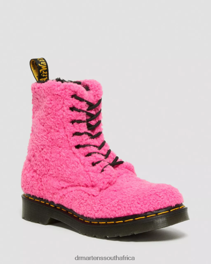 1460 Pascal Faux Shearling Boots Dr. Martens Women Footwear 2J208N181 Pink Lux Borg