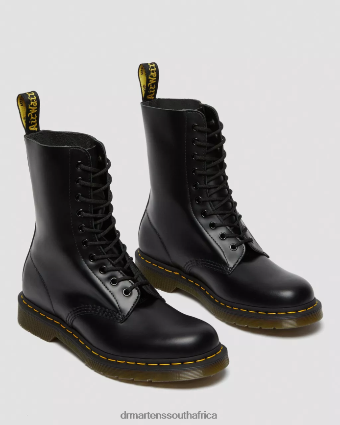 1490 Smooth Leather Mid Calf Boots Dr. Martens Women Footwear 2J208N360 Black Smooth