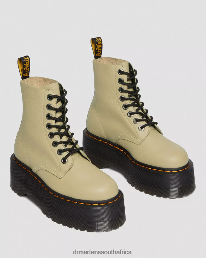 1460 Pascal Max Leather Platform Boots Dr. Martens Women Footwear 2J208N120 Pale Olive Pisa