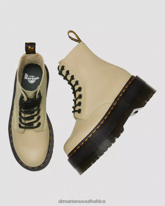 1460 Pascal Max Leather Platform Boots Dr. Martens Women Footwear 2J208N120 Pale Olive Pisa
