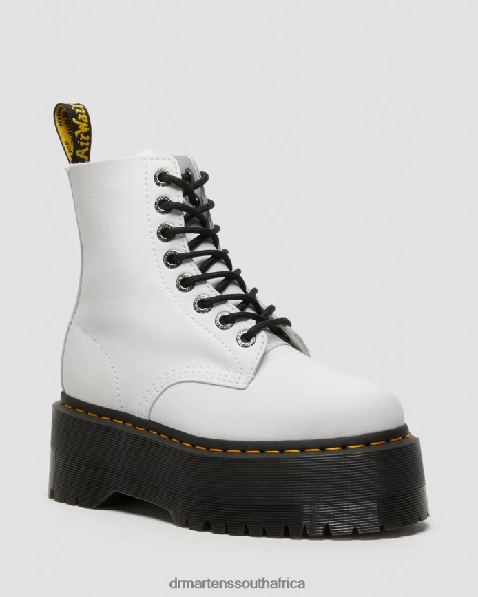 1460 Pascal Max Leather Platform Boots Dr. Martens Women Footwear 2J208N90 White Pisa