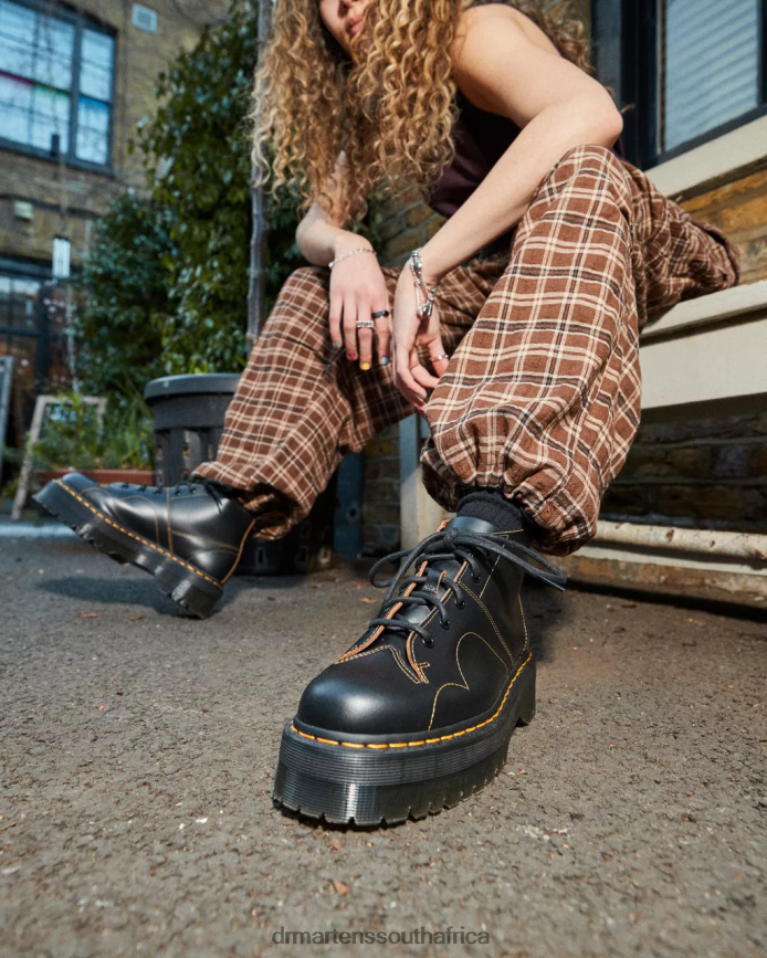 Church Platform Monkey Boots Dr. Martens Women Footwear 2J208N48 Black Vintage Smooth