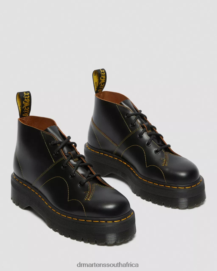 Church Platform Monkey Boots Dr. Martens Women Footwear 2J208N48 Black Vintage Smooth