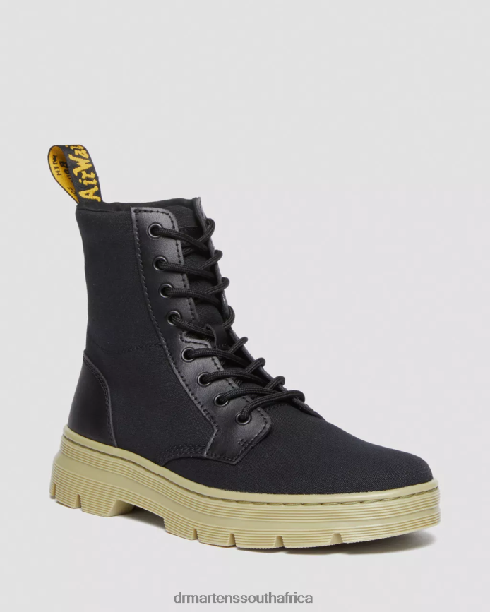 Combs Canvas Casual Boots Dr. Martens Women Footwear 2J208N173 Black Canvas & Milled Coated Leather