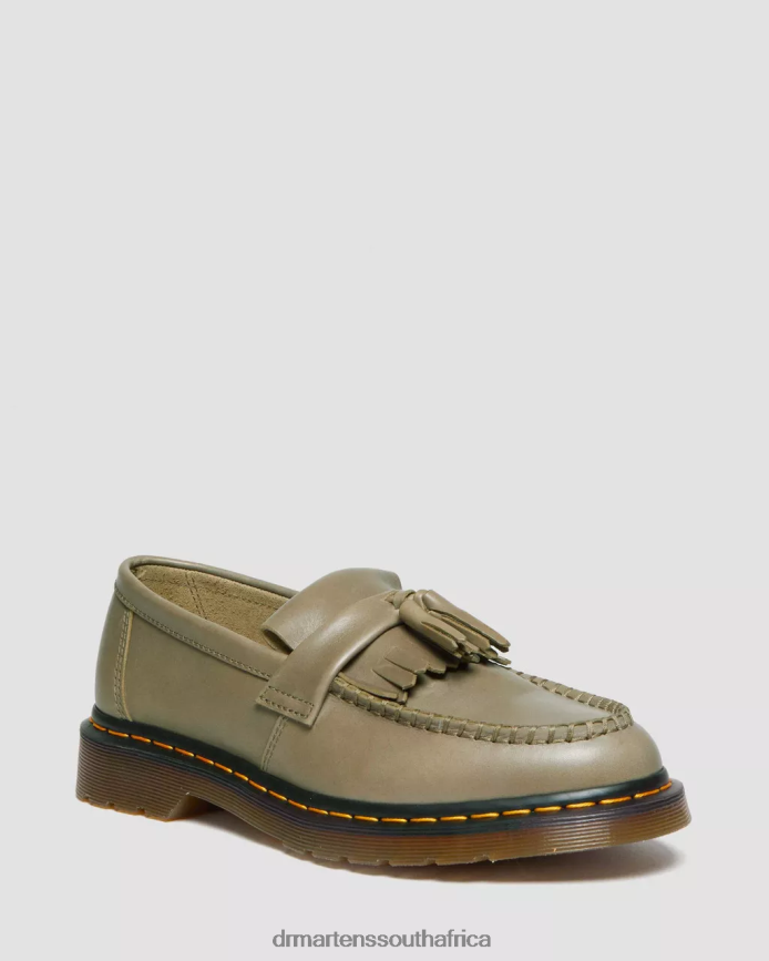 Adrian Carrara Leather Tassel Loafers Dr. Martens Women Footwear 2J208N371 Olive Carrara
