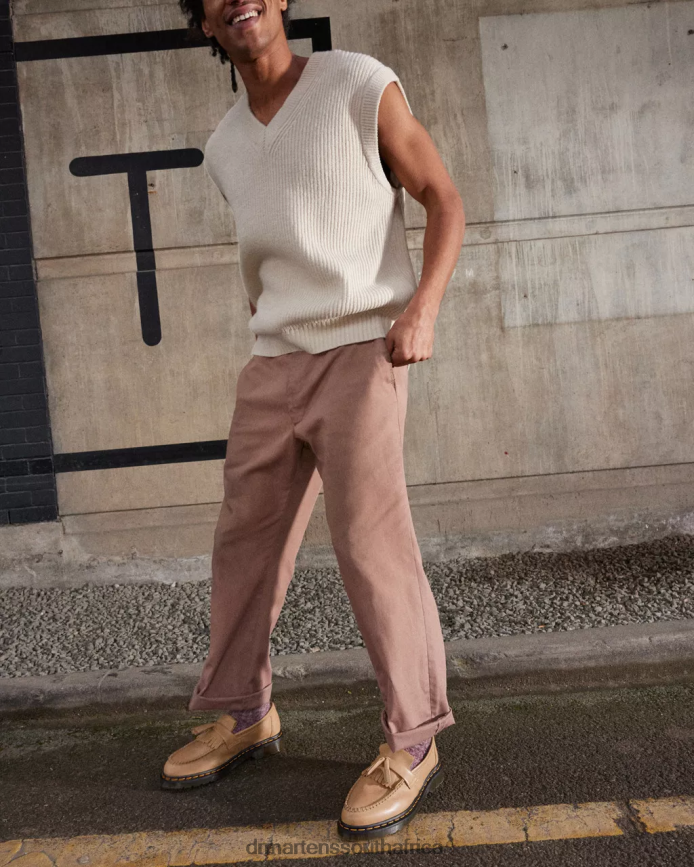 Adrian Carrara Leather Tassel Loafers Dr. Martens Women Footwear 2J208N381 Beige Carrara