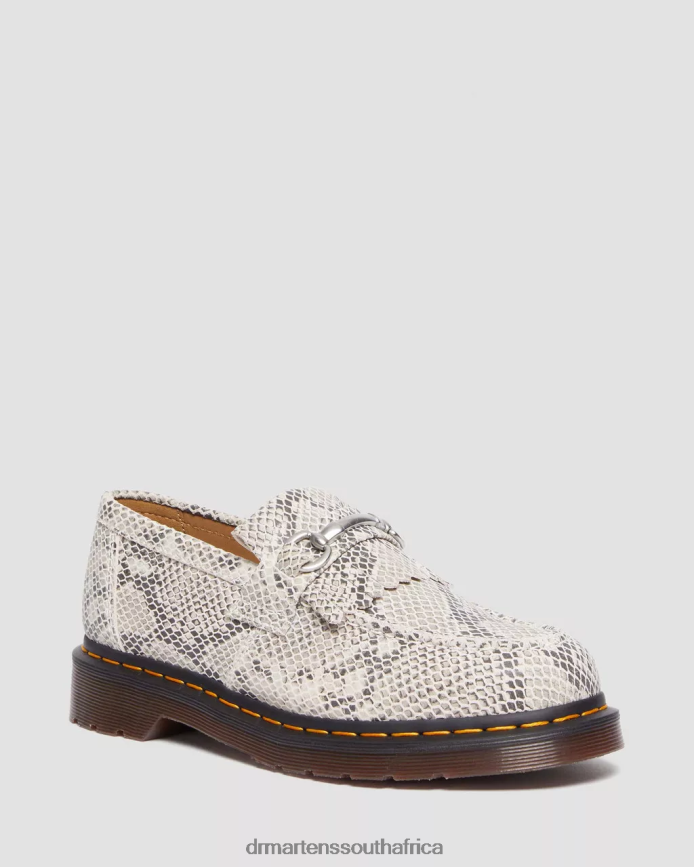 Adrian Snaffle Python Print Suede Loafers Dr. Martens Women Footwear 2J208N377 Sand & Black Python Print Suede