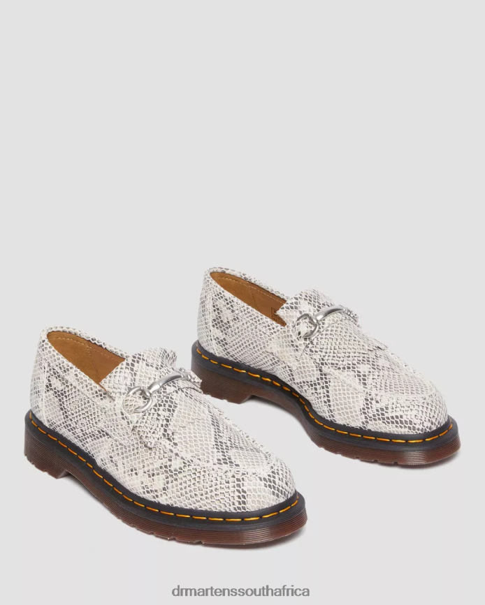 Adrian Snaffle Python Print Suede Loafers Dr. Martens Women Footwear 2J208N377 Sand & Black Python Print Suede