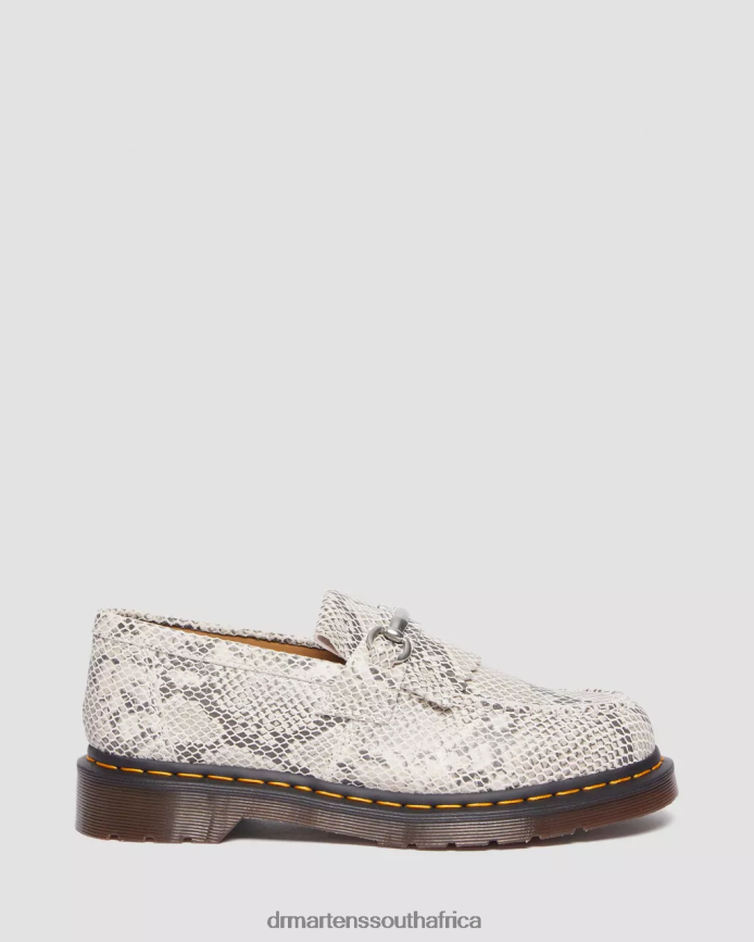 Adrian Snaffle Python Print Suede Loafers Dr. Martens Women Footwear 2J208N377 Sand & Black Python Print Suede