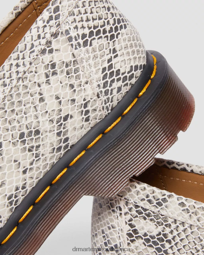 Adrian Snaffle Python Print Suede Loafers Dr. Martens Women Footwear 2J208N377 Sand & Black Python Print Suede